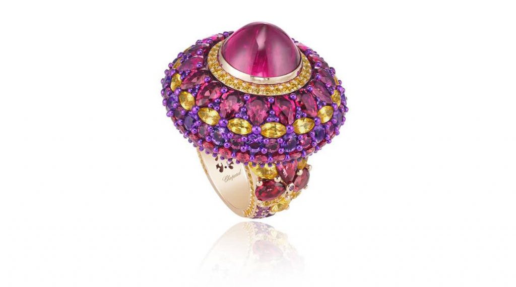 Chopard red carpet rose gold and titanium ring