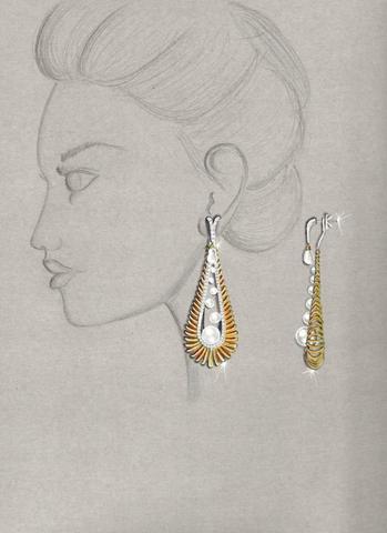 Morning Glory earrings by Divyashree Mallandur Nagaraj of Dubai, United Arab Emirates, Sponsored by 55 Fifty 7 Jewellery LLC