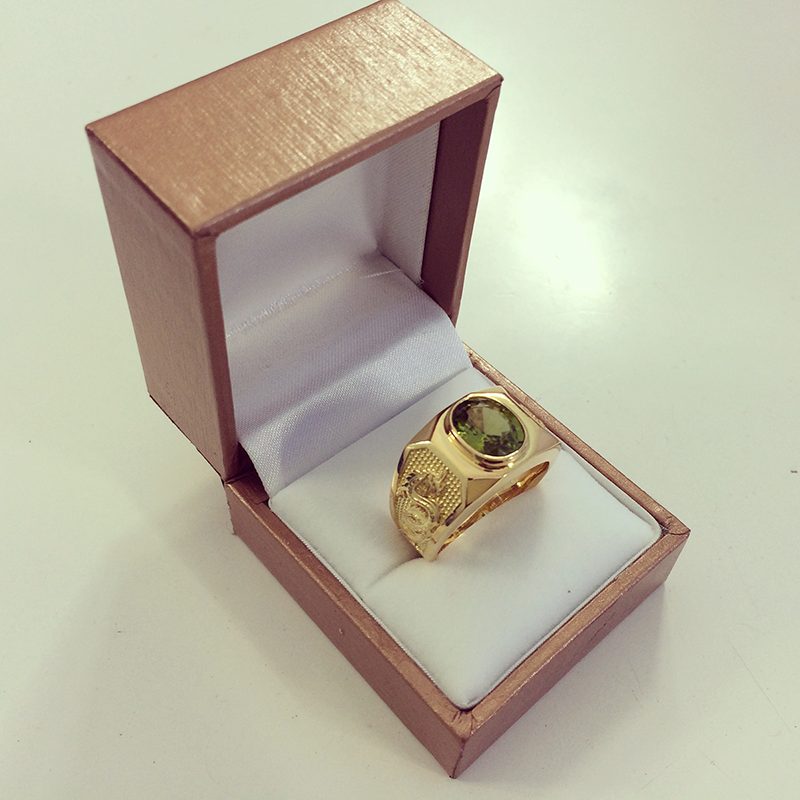 Design and make Peridot gold ring for men