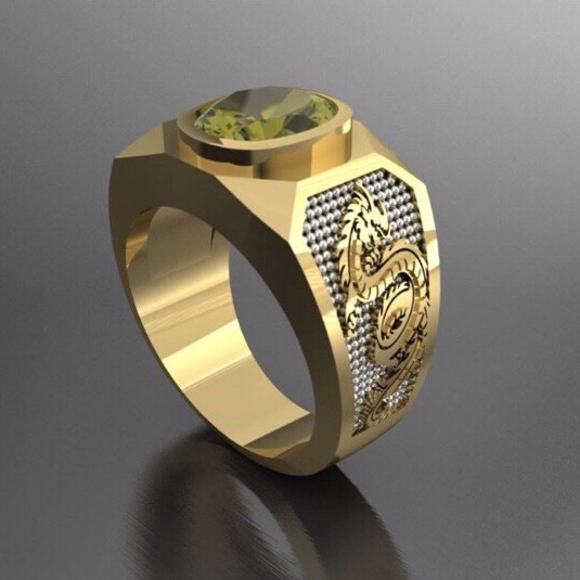Design and make Peridot gold ring for men