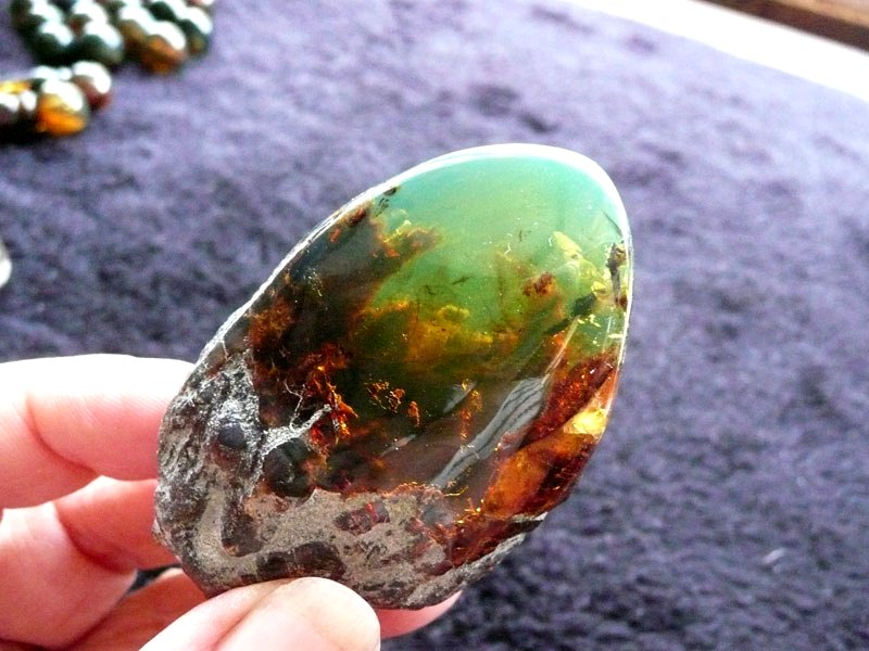 Green amber from Dominican Republic