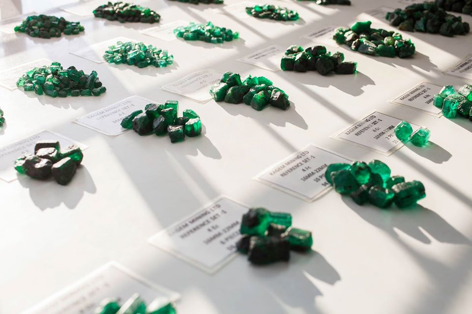 Beautiful Zambian emeralds in the rough. Gemfields