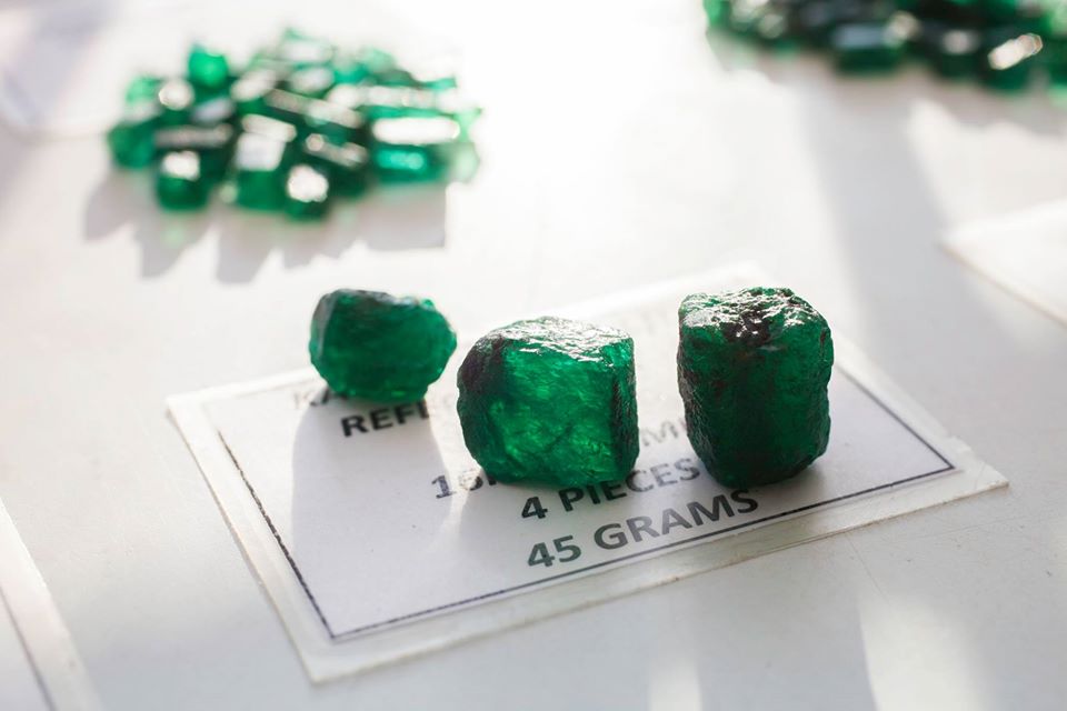Beautiful Zambian emeralds in the rough. 
