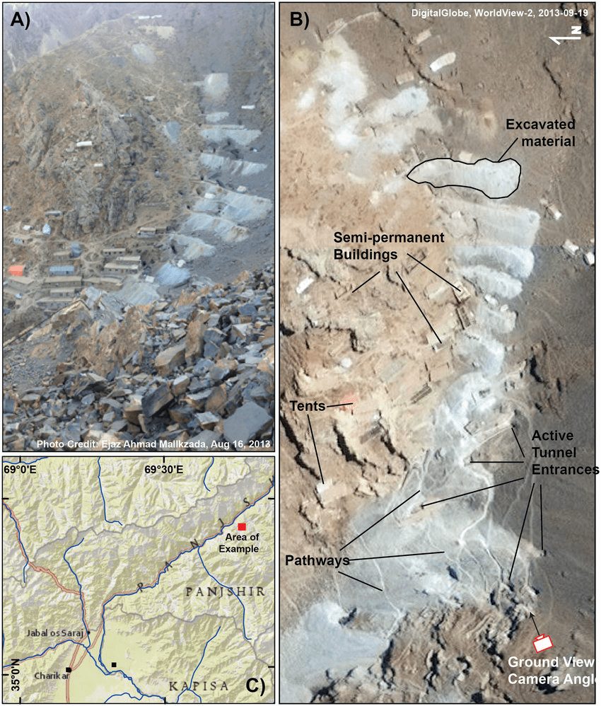 Emerald mining in the Khenj District of the Panjshir Valley.