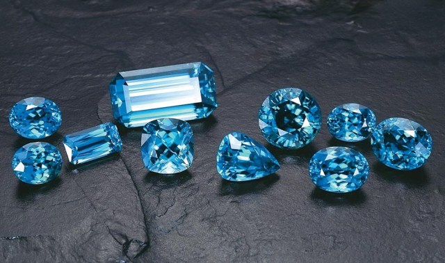 Natural blue zircon, Ratanakiri, Cambodia