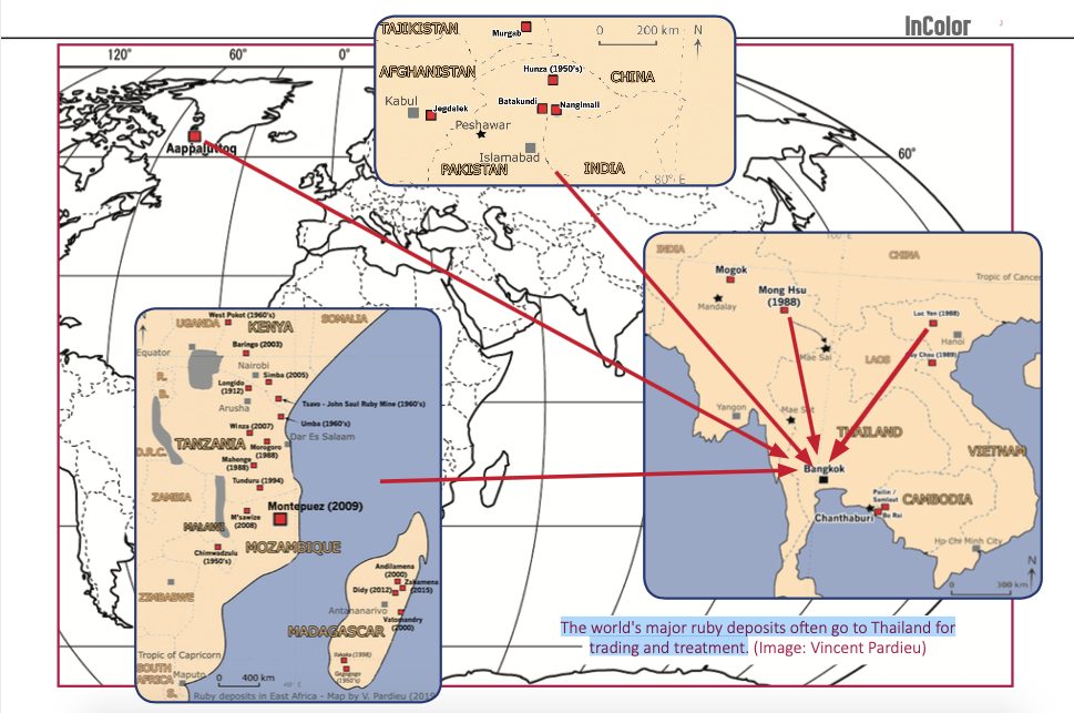 The world's major ruby deposits often go to Thailand for trading and treatment.