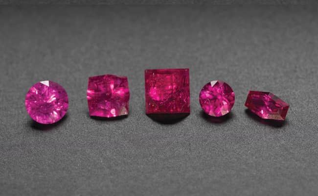Greenland rubies and pink sapphires. Photo courtesy of True North Gems