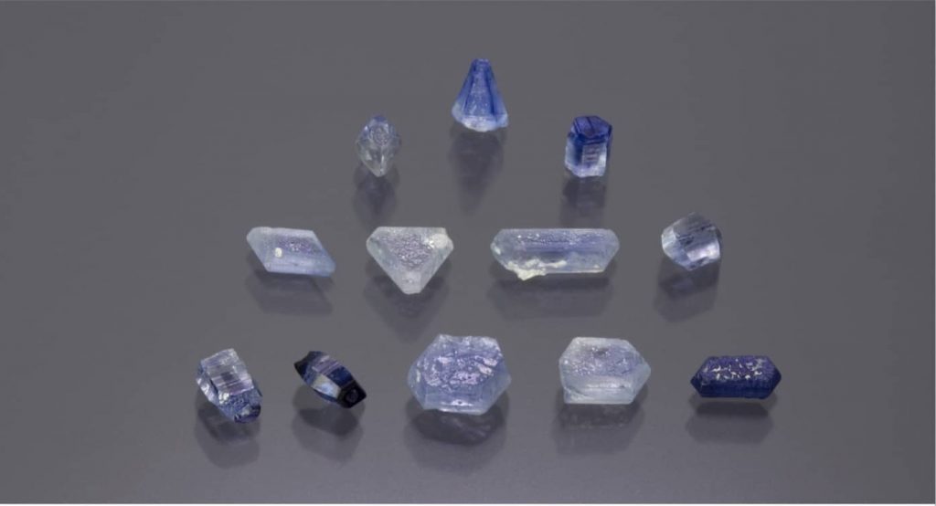 Sapphire crystals from Andranondambo. Photo: Wimon Manorotkul. Lotus Gemology 