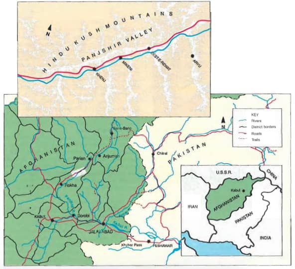 Bản đồ khu mỏ ở thung lũng Panjshir.