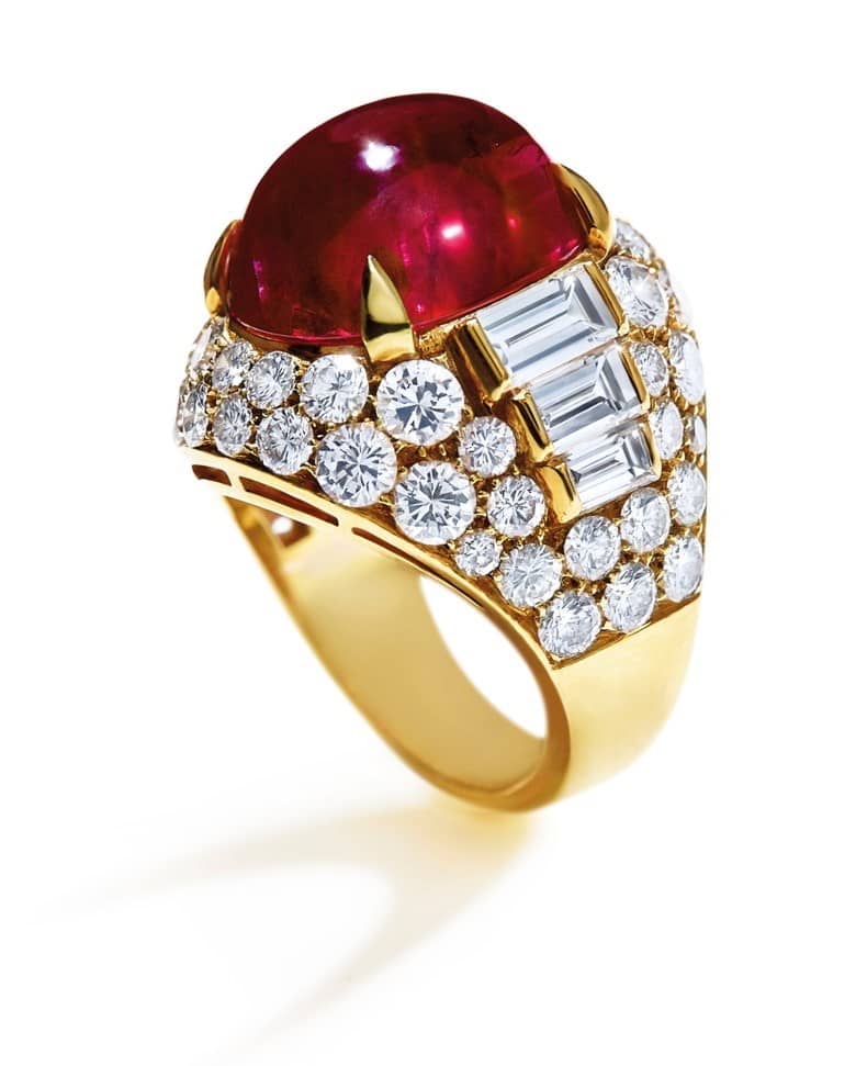 14.38-carat Burmese ruby and diamond Trombino ring by Bulgari