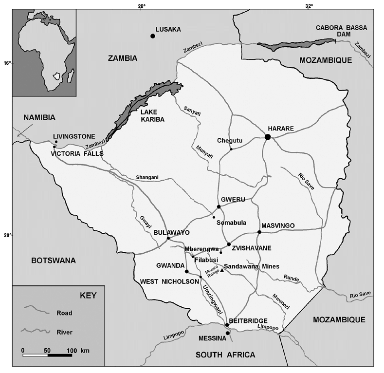 Sandawana emerald mines are located in southern Zimbabwe