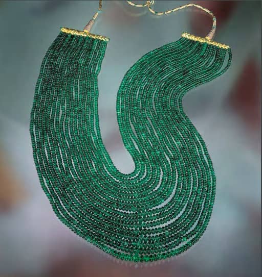 Sandawana emeralds strand necklace