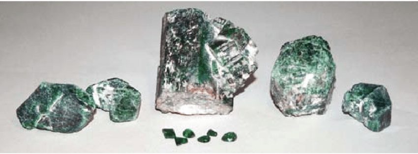 The largest emerald crystal found at Orpheus Mine in 1995