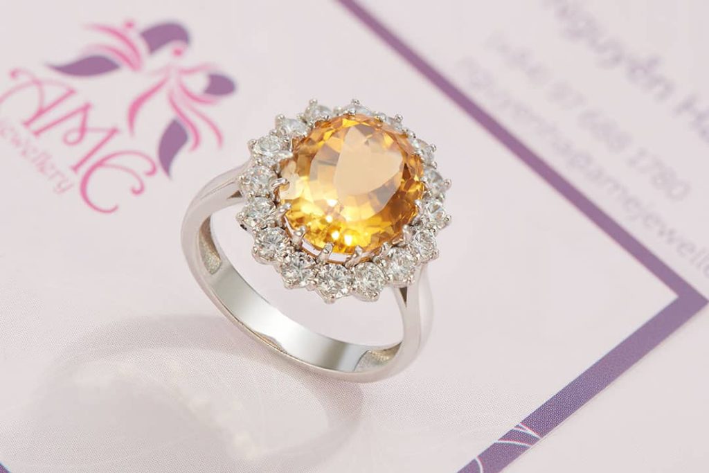 Citrine White Gold Ring | AME Jewellery
