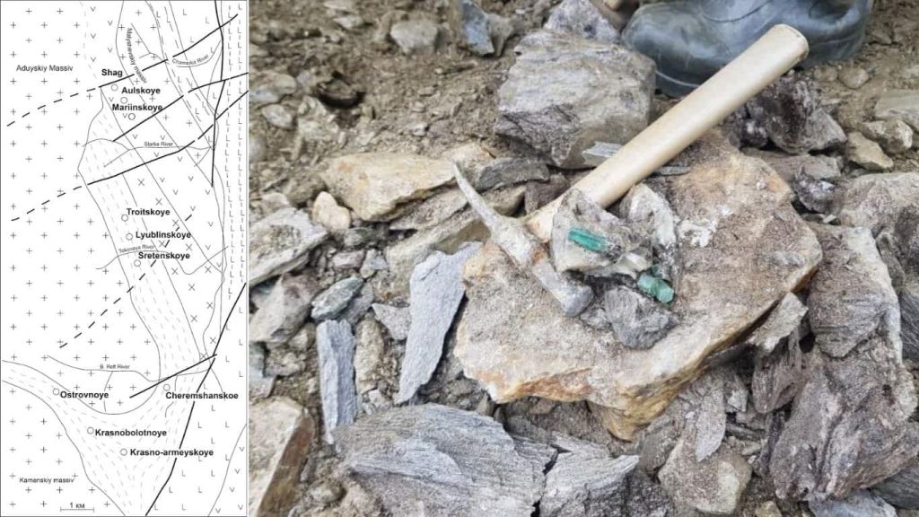 Alexandrite was found in 11 deposits of Emerald Mines in Malysheva